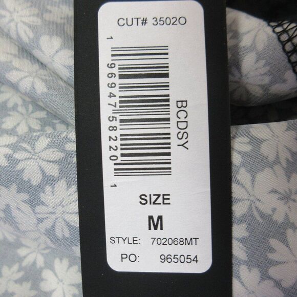 BEBE Satin Bias Cowl Neck Midi Dress Womens M Black White Silver Floral Slip NWT - Picture 6 of 14